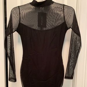 Black Mesh Bodycon Dress